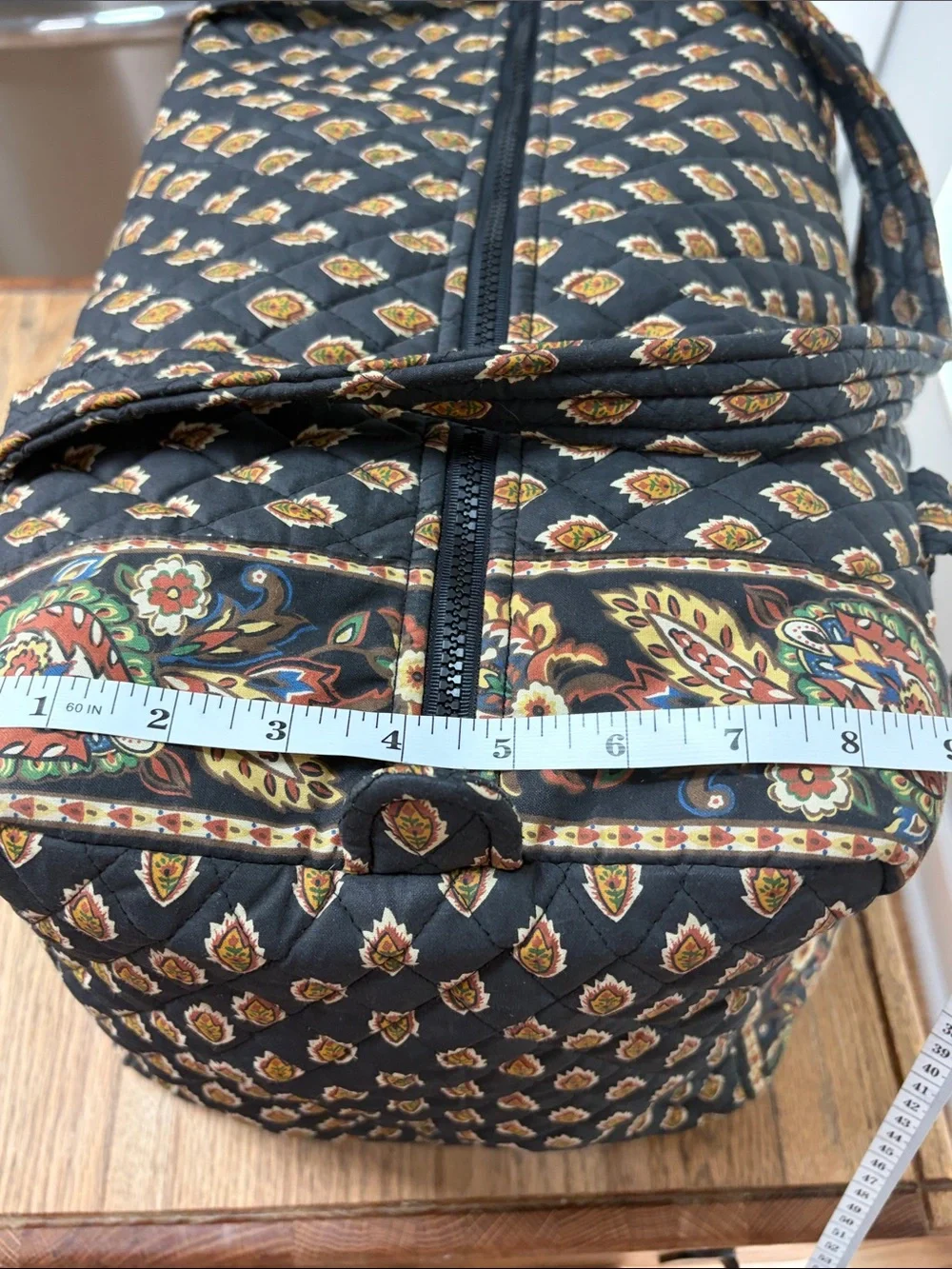 MaggiB Black XL Quilted Travel Duffel Bag with Matching Cosmetic Case